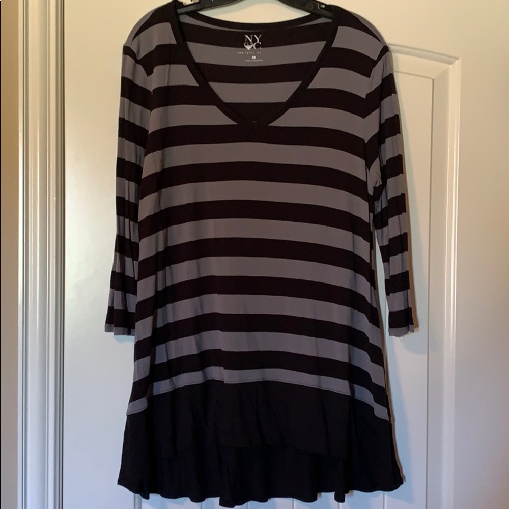 NY&C Striped Shark-Hem Top